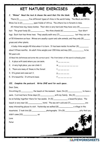 KET Nature Exercisesd