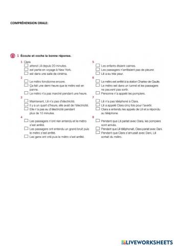 Compréhension orales Passé