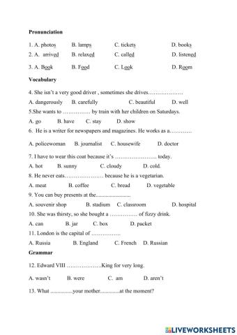 ÔN ĐỊNH KÌ 1 - Đề 2