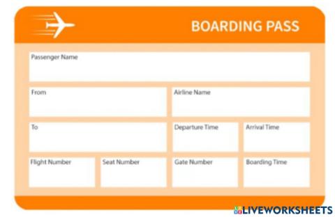Boarding pass excersice