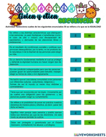 Secuencia 7 La igualdad y su vigencia