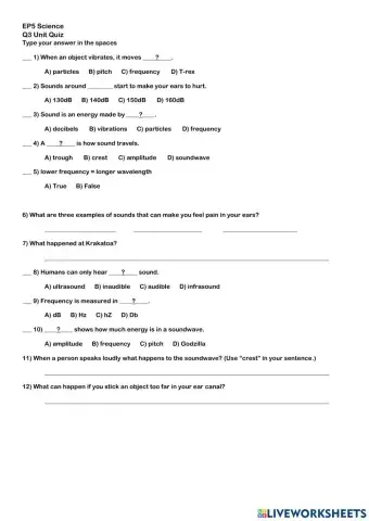 Sound and Hearing Quiz