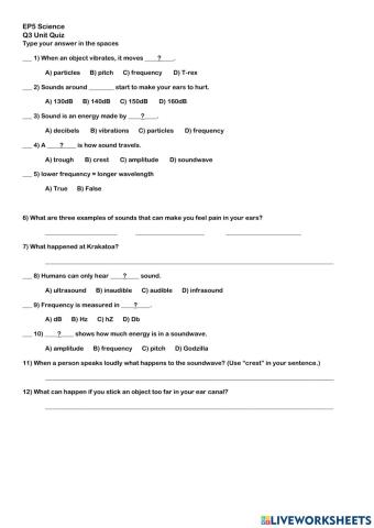 Sound and Hearing Quiz