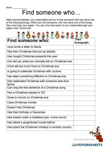 Christmas Find Someone Who