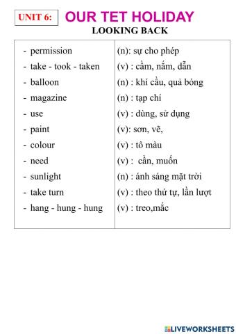 English 6- looking back