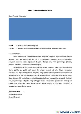 Jenis-Jenis Pemisahan Campuran