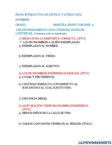 Pronombres relativos -indefinidos.