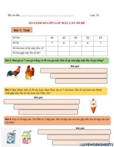 So sánh số lớn gấp mấy lần số bé