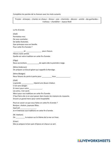 La fin d'anée - La reine des neiges