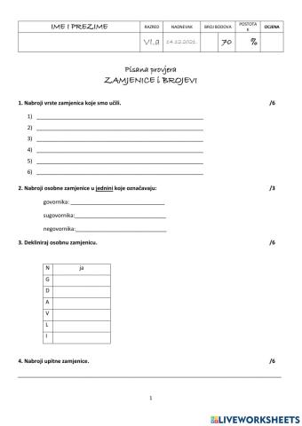 HJ6 Zamjenice i brojevi