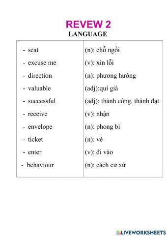 English 6- review 2- language