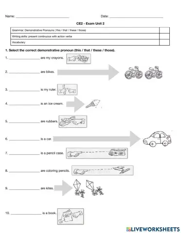 Demonstrative Pronouns + Vocabulary