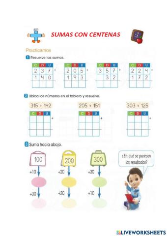 Sumas con centenas