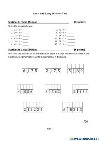 Short and Long Division