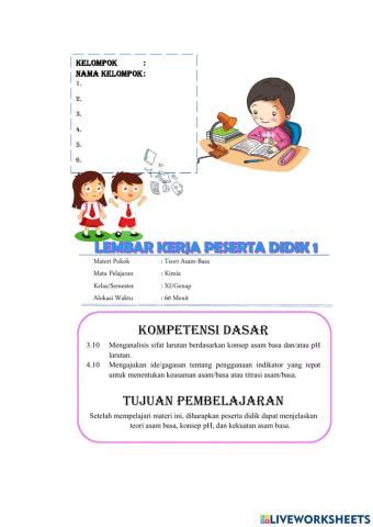 E-lkpd teori asam basa arrhenius