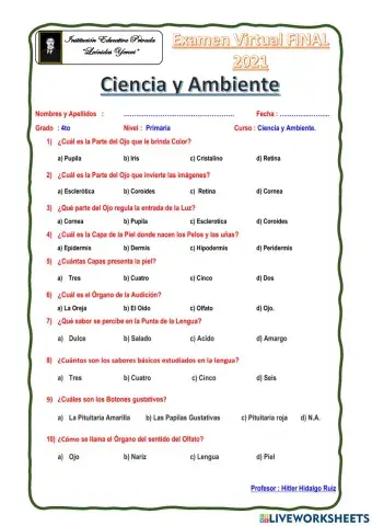 Ciencia y Ambiente 4to Prim