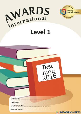 AWARDS LEVEL 1 2016