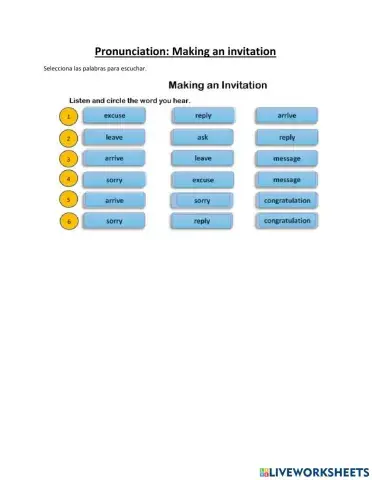 Pronunciation: making an invitation