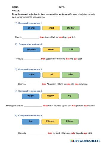 Comparative sentences