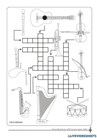 Crucigrama de instrumentos musicales