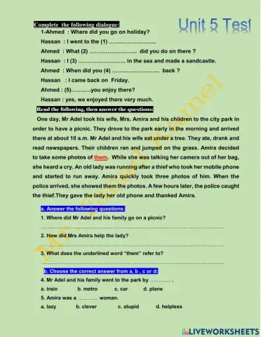 Prep 1 unit 5 New Hello