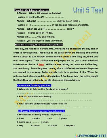 Prep 1 unit 5 New Hello