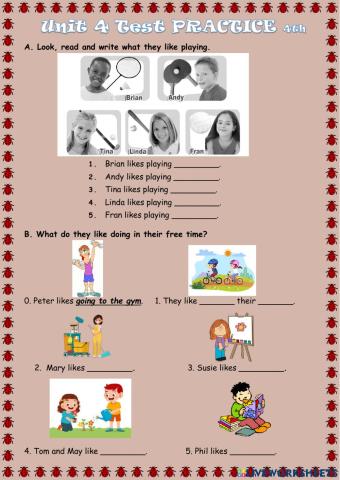 Unit 4 practice test, 4th