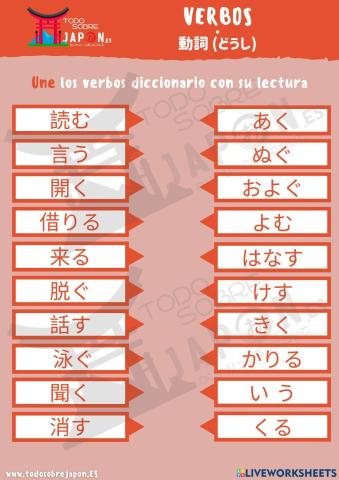 Verbos en  japonés - Japanese verbs