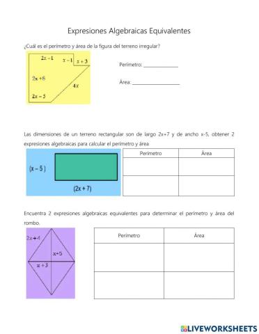 Expresiones equivalentes en superficies