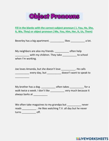 Object pronouns