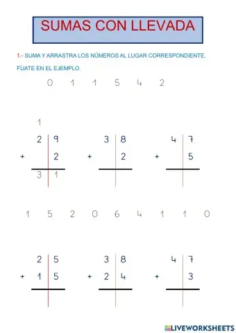 Sumas con llevada