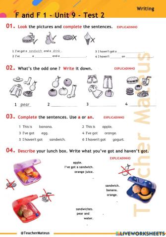 FF 1 - Unit 09 - TEST 2 - Writing