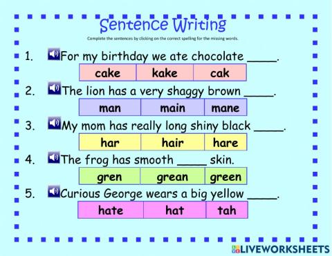 Writing Sentences with Voice