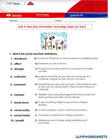 UNIT:4 Vocabulary 1-10