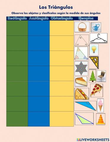 Clasificación de triángulos por sus ángulos