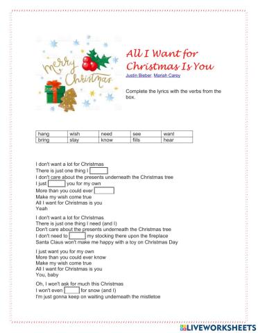 All I want for Christmas