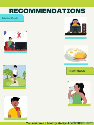 Recomendatios FOR A HEALTHY LIFESTYLE