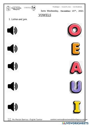 Listen the vowels