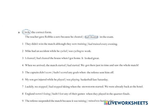 B1.2 Past tenses - ex. A