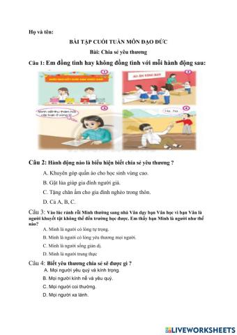 Bai tập đạo đức tuân 13