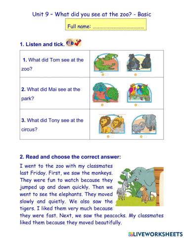 Tieng Anh lop 5 Unit 9 - 01