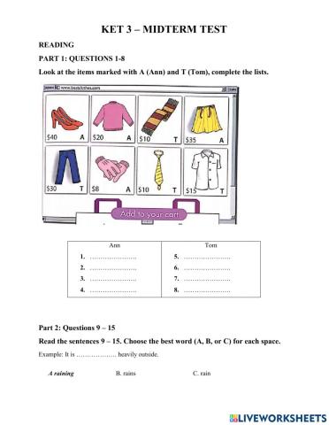 Ket 3 - midterm - Reading