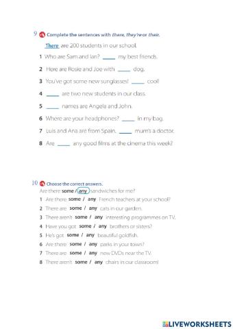 Clasa 5-a some any there is- are