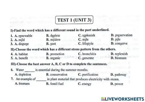 Unit 3- The green movement