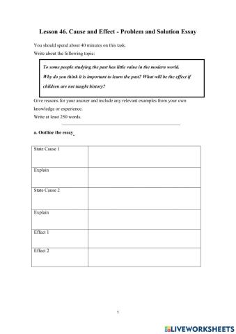 Cause and effect history