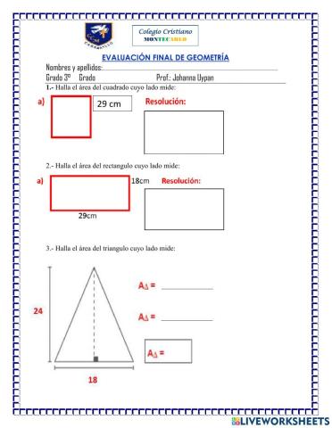 Evaluación final de geometría