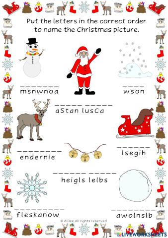 Christmas VCB Activity 1D