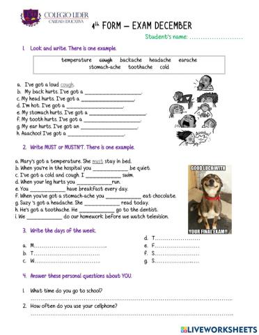 Exam december 4th Form