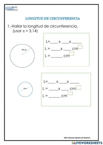 Longitud de circunferencia
