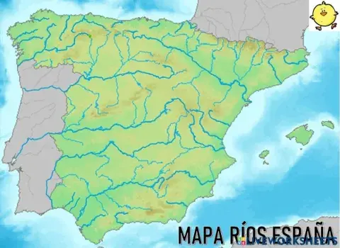 Mapa Ríos de España (Fácil)